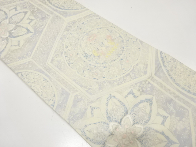 JAPANESE KIMONO / ANTIQUE FUKURO OBI / SILK / WOVEN KIKKO